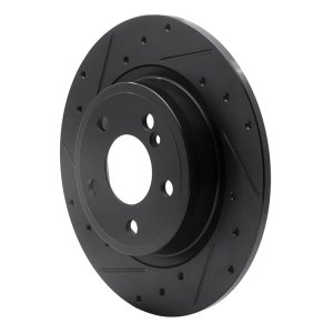 Infiniti QX30 Brake Rotor (1) - Rear Left - R1 Concepts - Drilled & Slotted - Black - `14-`20